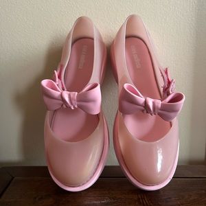 Mini Melissa Pink Bow Ballet Flat Size 12